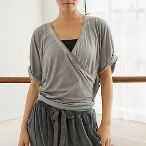 Free People Movement Kimono Easy Tee Gray Medium